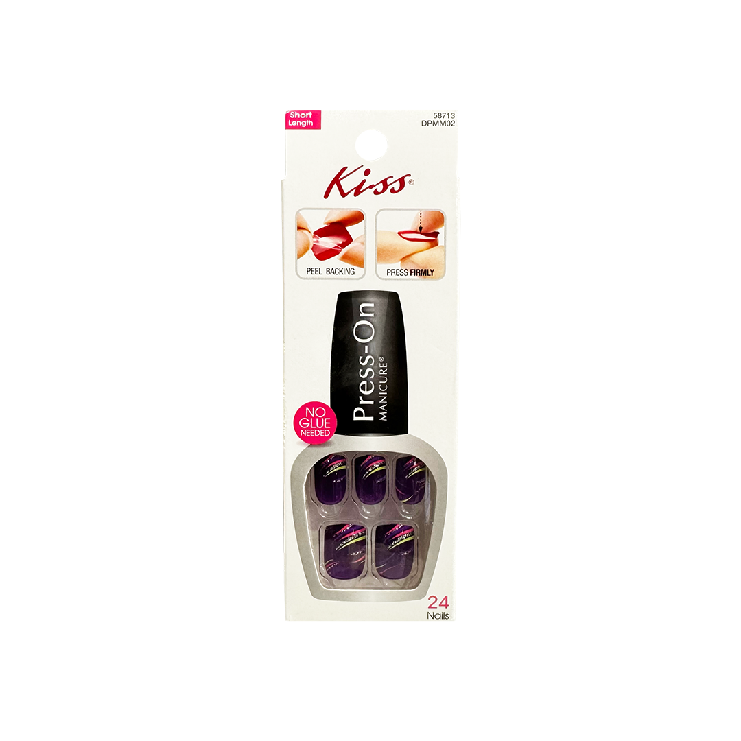Kiss Press On Manicure 24 Short Length Nails 58713 DPMM02