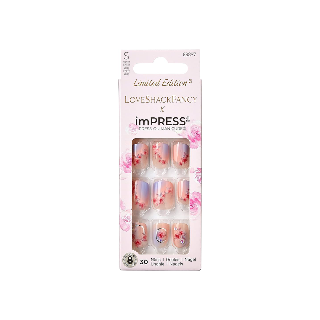 Kiss X Love Shack Fancy Impress 30 Short Nails Sunkissed Peach 88897