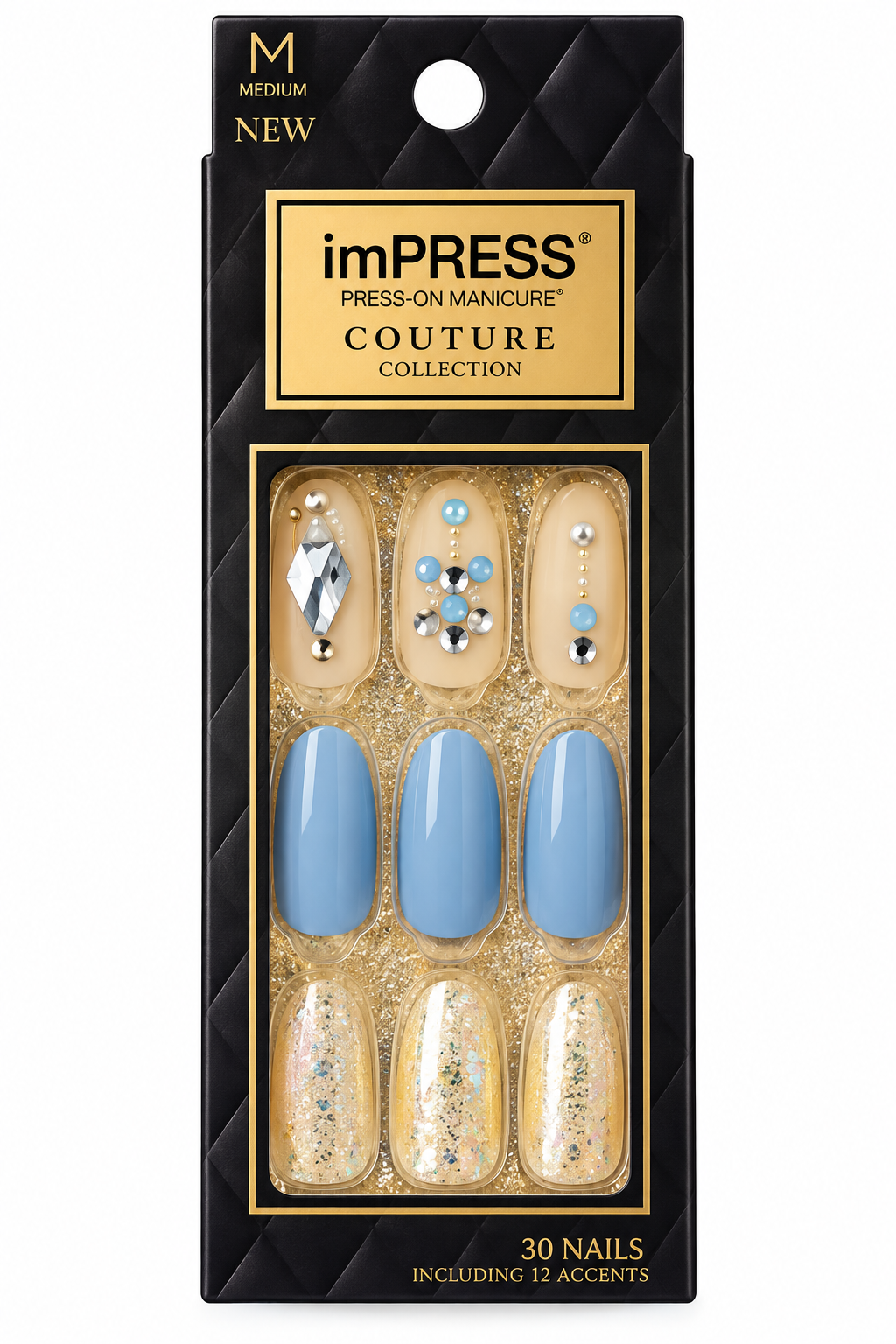Kiss Impress Couture 30 Medium Nails 86777 Blue Mood