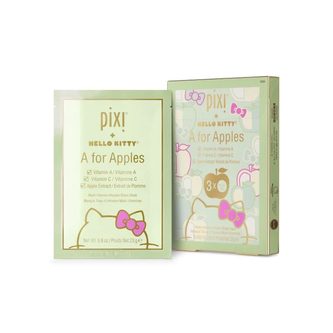 Pixi x Hello Kitty A For Apples Multi Vitamin Infusion Sheet Mask x3 23g Vitamin A, Vitamin C, Apple Extract