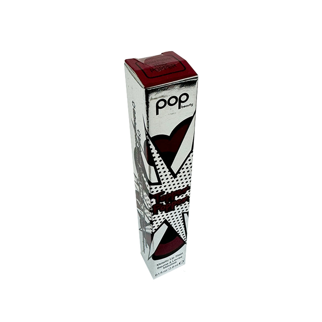 Pop Beauty Topper Popper Metallic Lip Stain Red Popper
