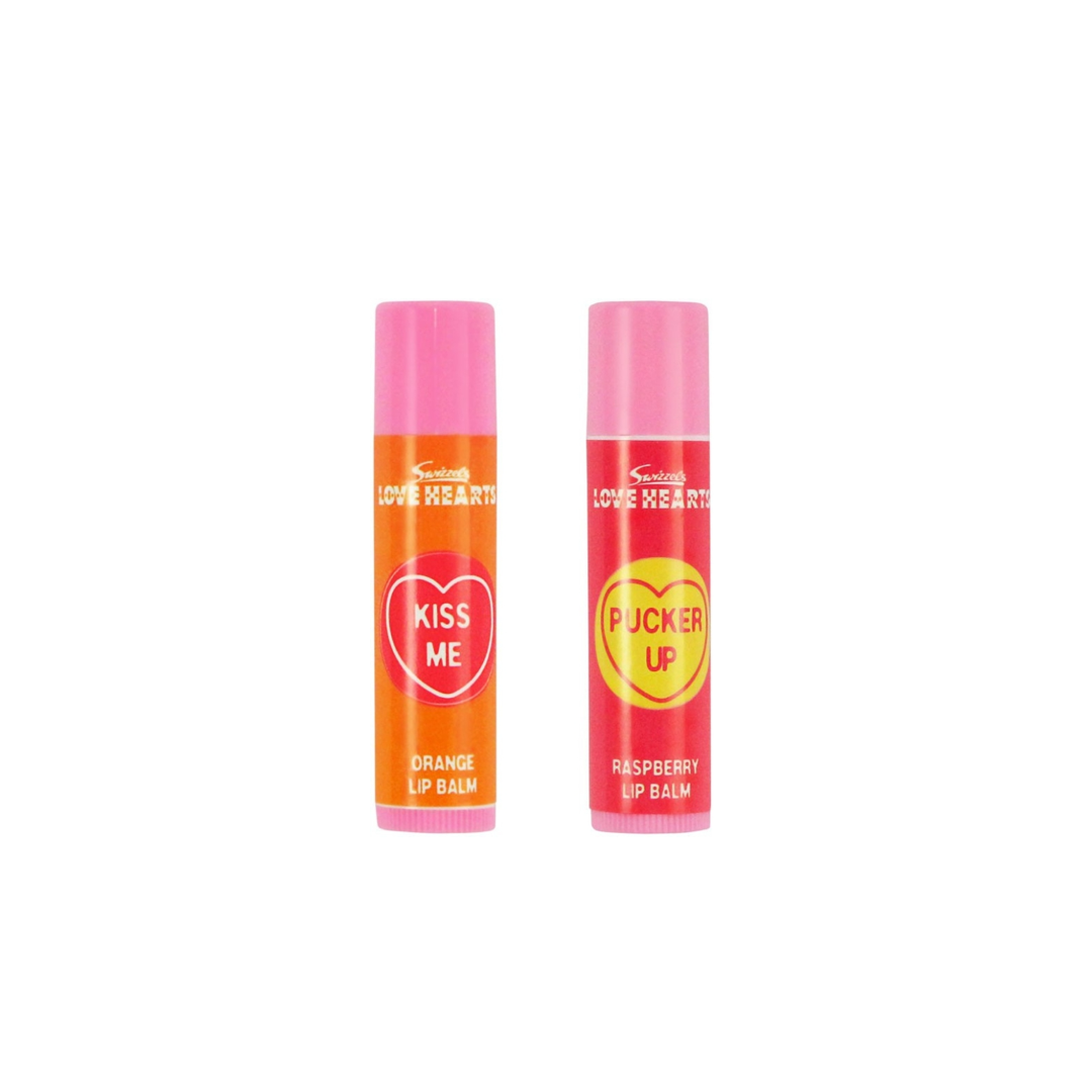 Revolution Swizzels Love Hearts Lip Balm Duo Raspberry & Orange