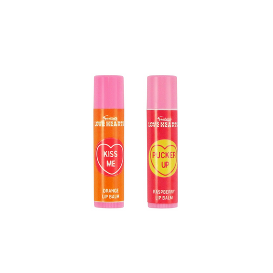 Revolution Swizzels Love Hearts Lip Balm Duo Raspberry & Orange
