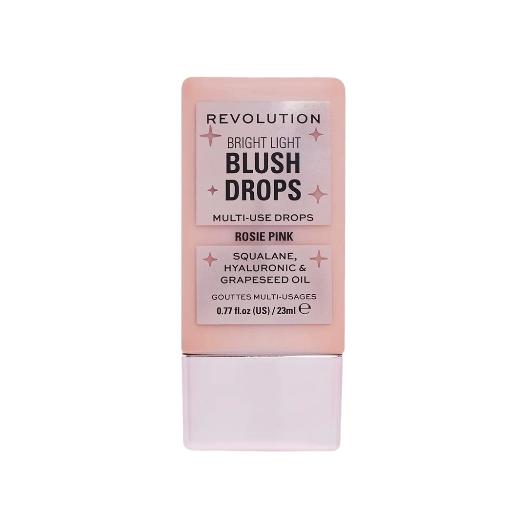 Revolution Bright Light Blush Drops Rosie Pink With Squalane, Hyaluronic & Grapeseed Oil