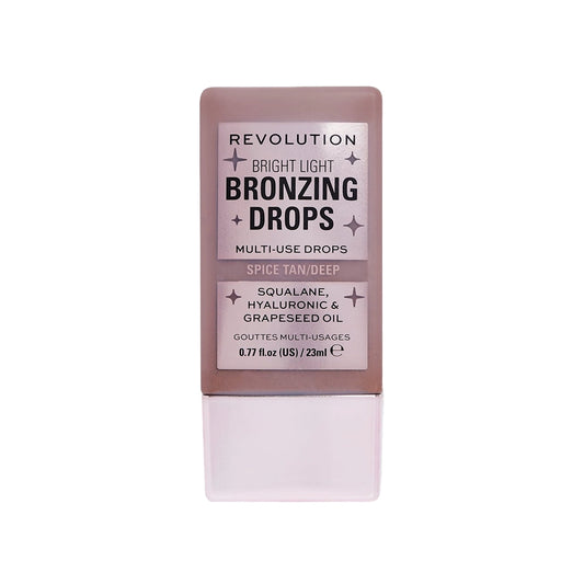 Revolution Bright Light Bronzing Drops Spice Tan/Deep With Squalane, Hyaluronic & Grapeseed Oil