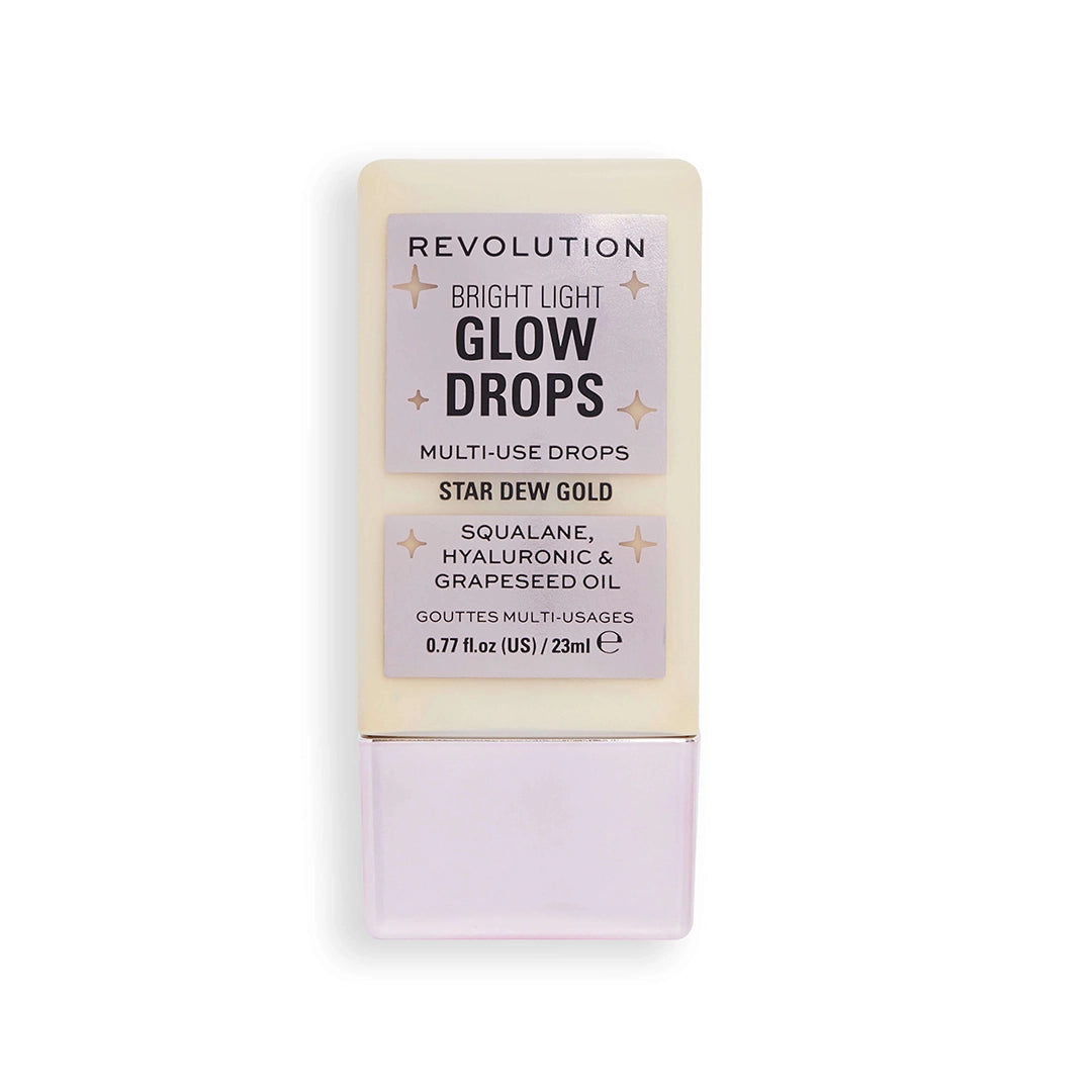 Revolution Bright Light Glow Drops Star Dew Gold With Squalane, Hyaluronic & Grapeseed Oil