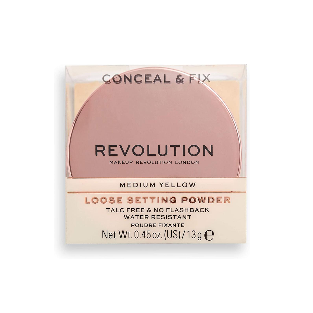 Revolution Conceal & Fix Setting Powder Medium Yellow Beauty Outlet
