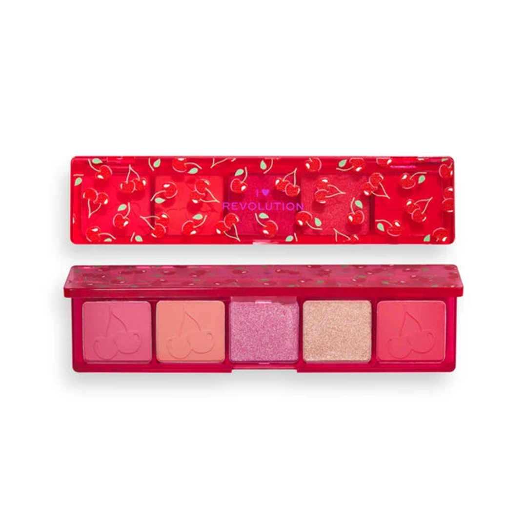 Tester Revolution I Heart Revolution Mini Match Eyeshadow Palette Cherry Please