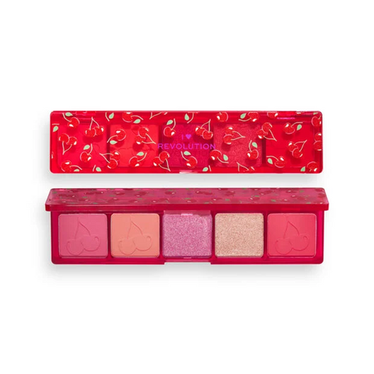 Tester Revolution I Heart Revolution Mini Match Eyeshadow Palette Cherry Please