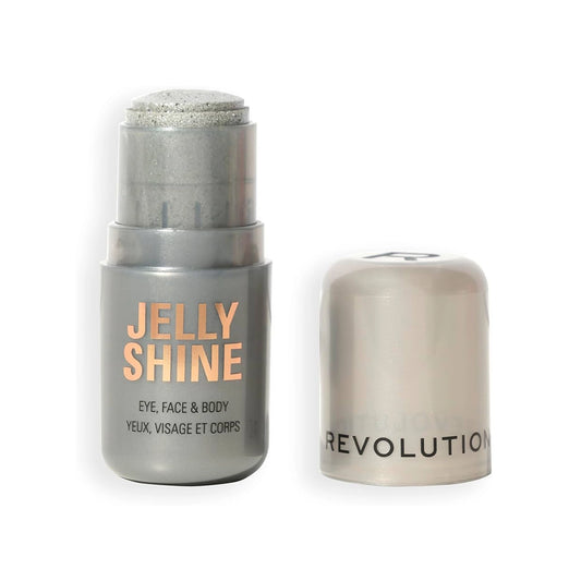 Revolution Jelly Shine Highlighter Stick Silver Moonlight For Eyes, Face & Body