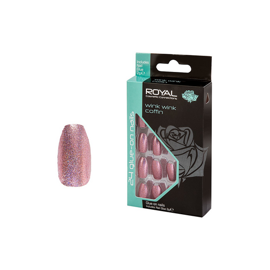 Royal Cosmetics 24 Wink WInk Coffin Nails + 2G Glue