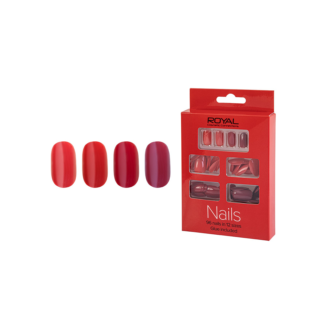 Royal Cosmetics 96 Nails + Glue Red NNAI447