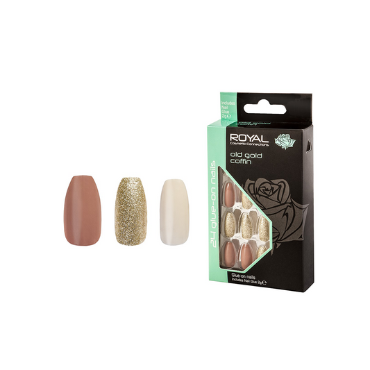 Royal Cosmetics Old Gold Coffin Nails