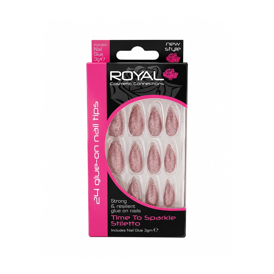 Royal Cosmetics Time To Sparkle Stilleto Nails & Glue
