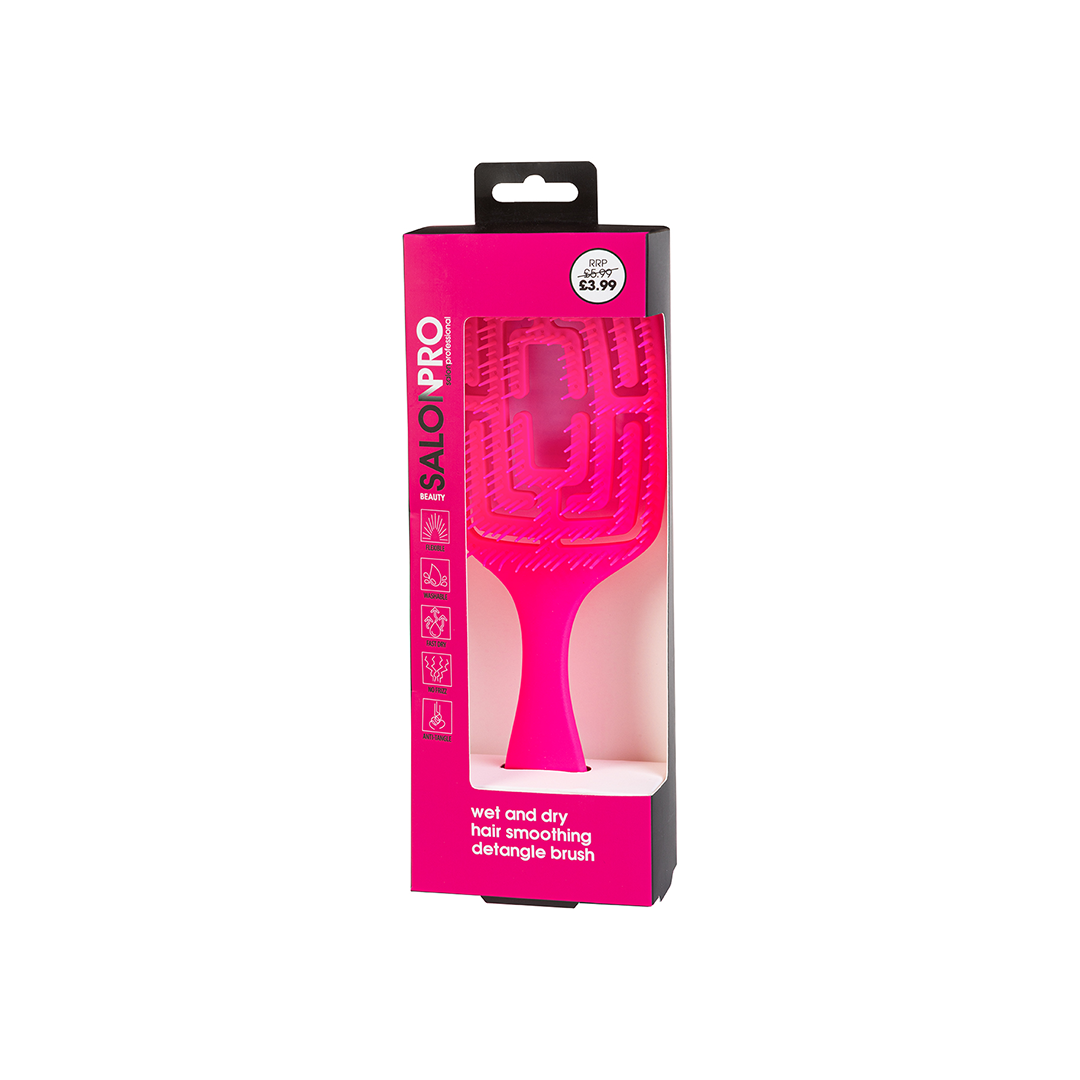 SalonPro Pink Detangle Brush BEAU340