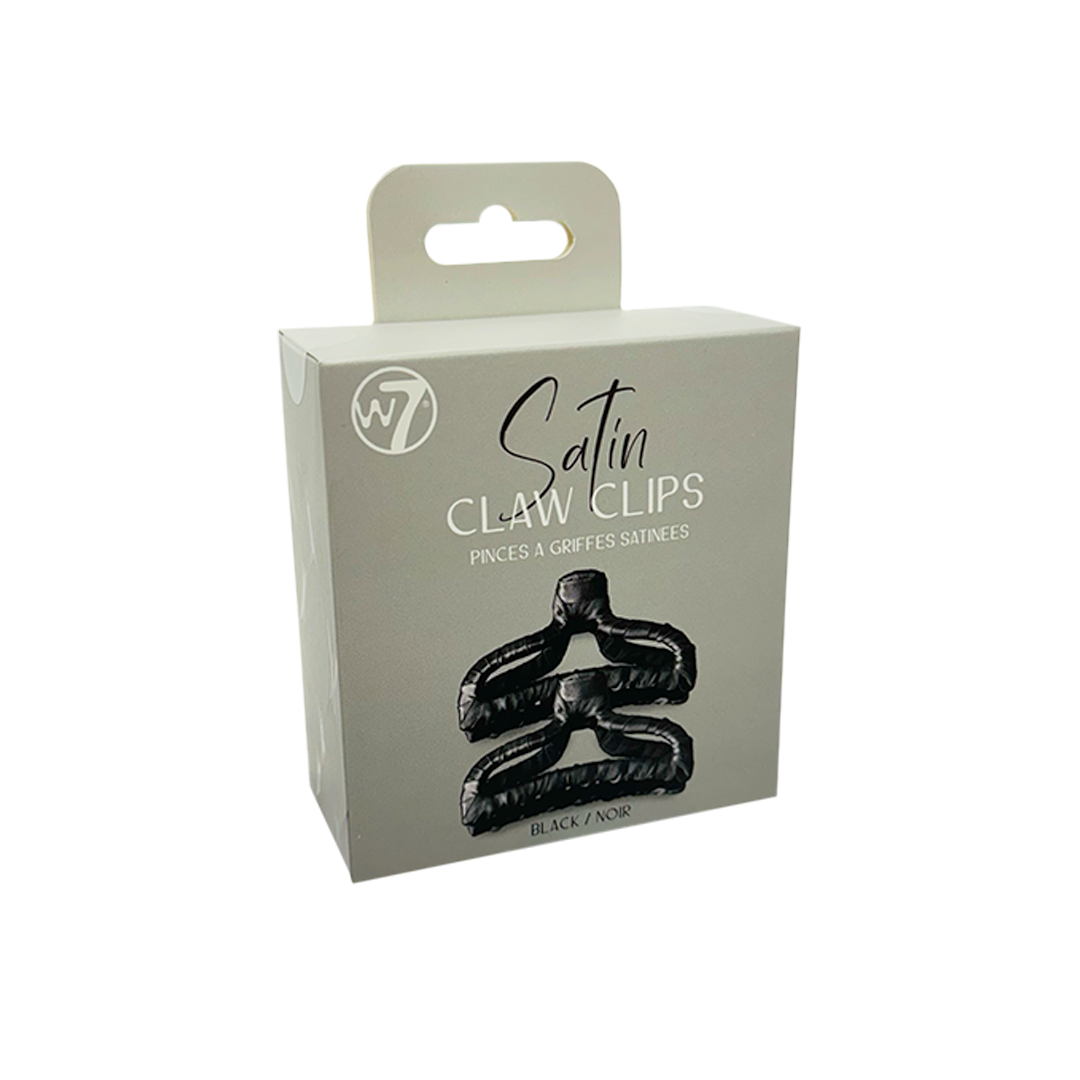 W7 Satin Claw Hair Clip Set Black