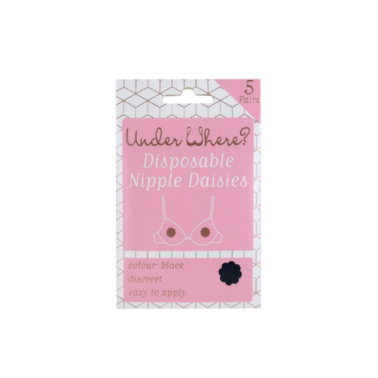 Under Where Nipple Daisies 5 Pack Black