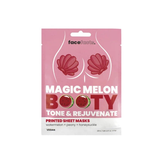 Face Facts Magic Melon Booty Tone & Rejuvenate Sheet Mask W Watermelon + Peony + Honeysuckle