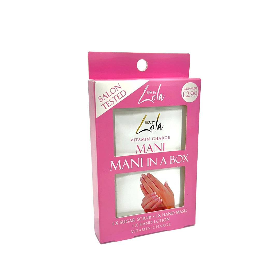 Spa By Lola 3 Step Mani In A Box Sugar Scrub, hand Mask & Hand Lotion