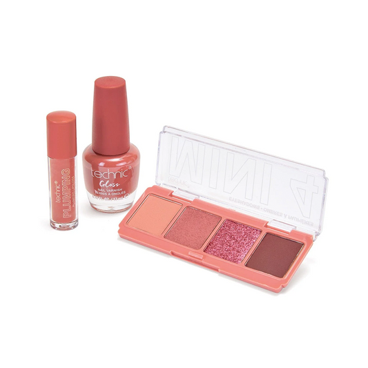 Technic Essential Nudes Set Eyeshadow Palette, Lipgloss & Nail Polish