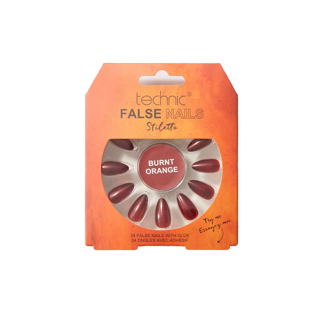 Technic Stiletto False Nails Burnt Orange