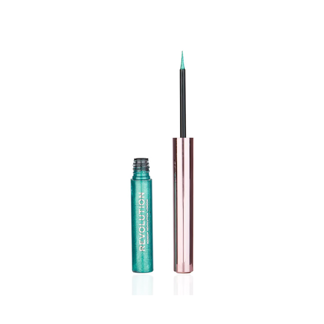 Tester Revolution Ultimate Lights Liquid Eyeliner Teal Bling