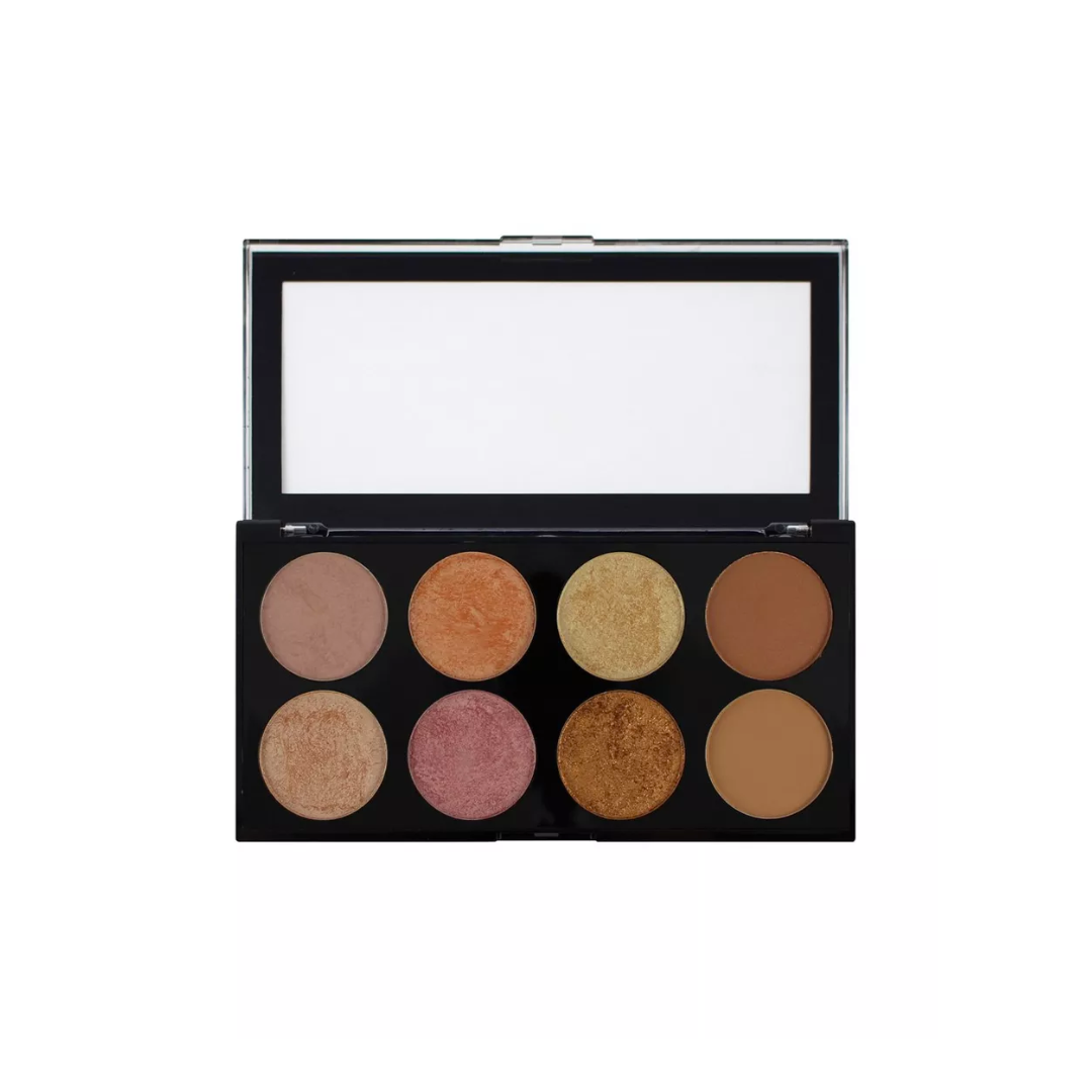 Tester Revolution Blush & Contour Golden Sugar 2 Rose Gold Palette