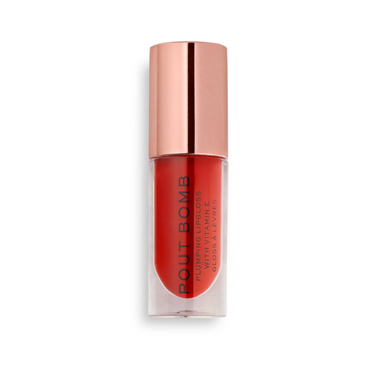 Makeup Revolution Pout Bomb Plumping Lipgloss Juicy Red