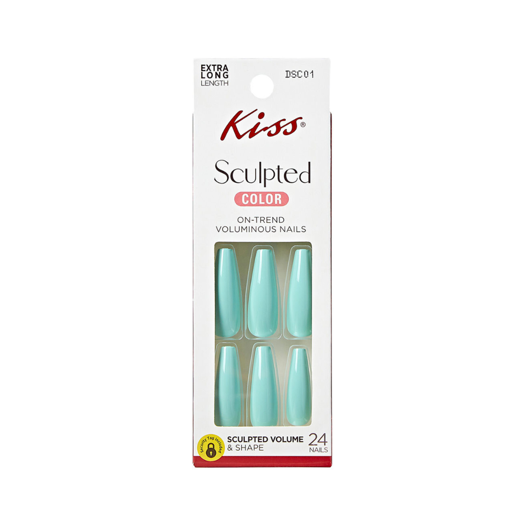 Kiss Nails Sculpted Color 24 Extra Long Nails Moody Nights