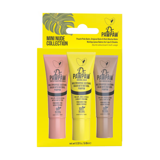 Dr Paw Paw Mini Nude Collection Peach Pink Balm, Original Balm & Rich Mocha Balm 10ml