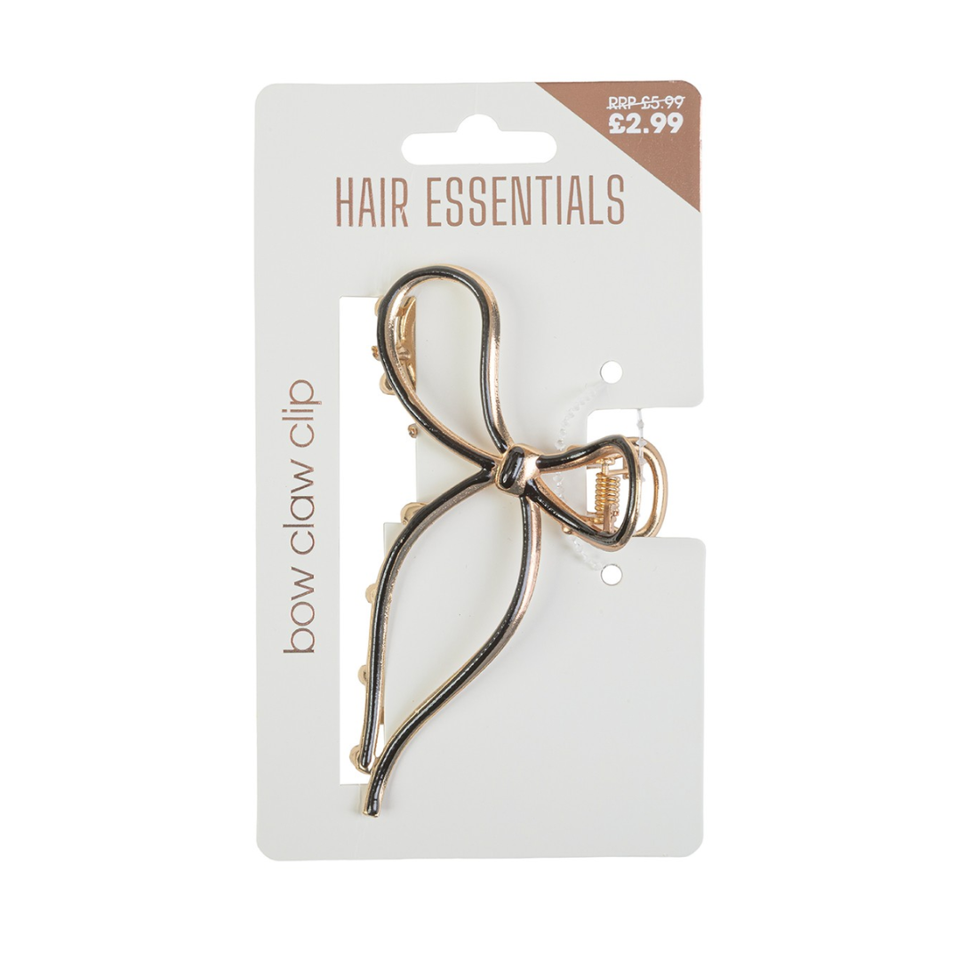 Beauty Outlet Bow Claw Clip Metal Black BEAU714