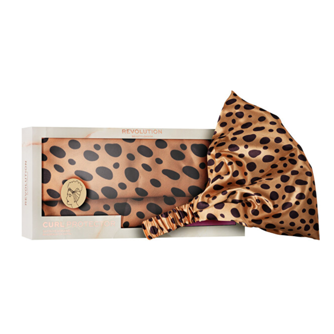 Revolution Curl Protector Satin Headband Leopard