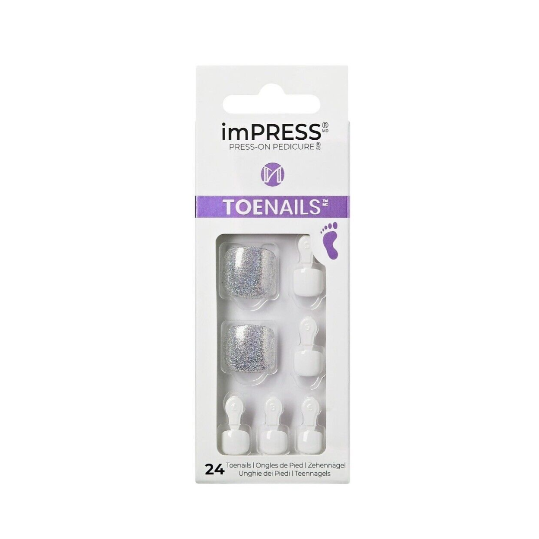 Kiss Impress ToeNails White Sky 89596