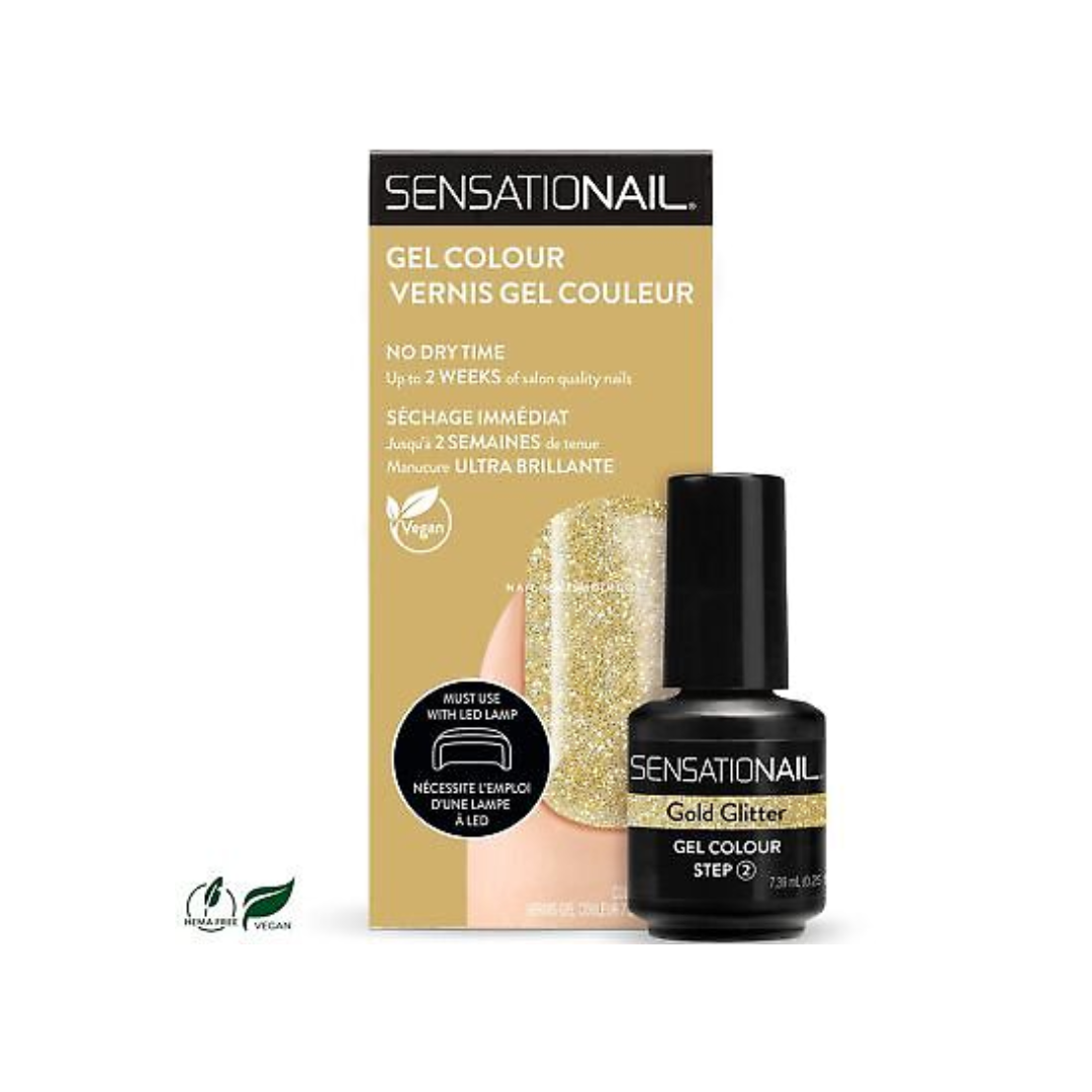 Sensationail Gel Polish Gold Glitter