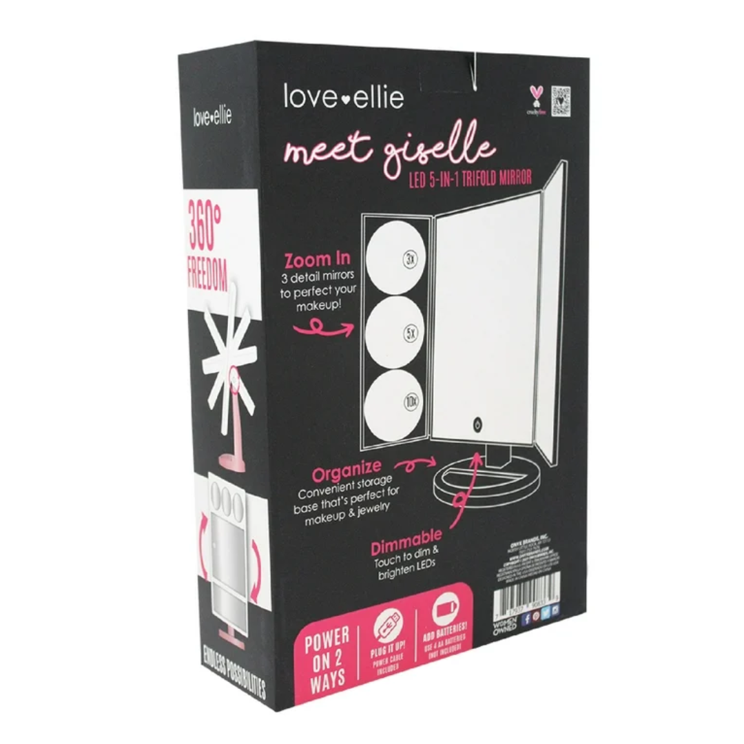 Onyx Professional Love Ellie Meet Giselle LED 5-In-1 Trifold Mirror