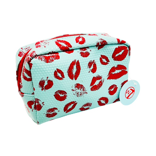 W7 Large Lip Pattern Cosmetic Bag Blue