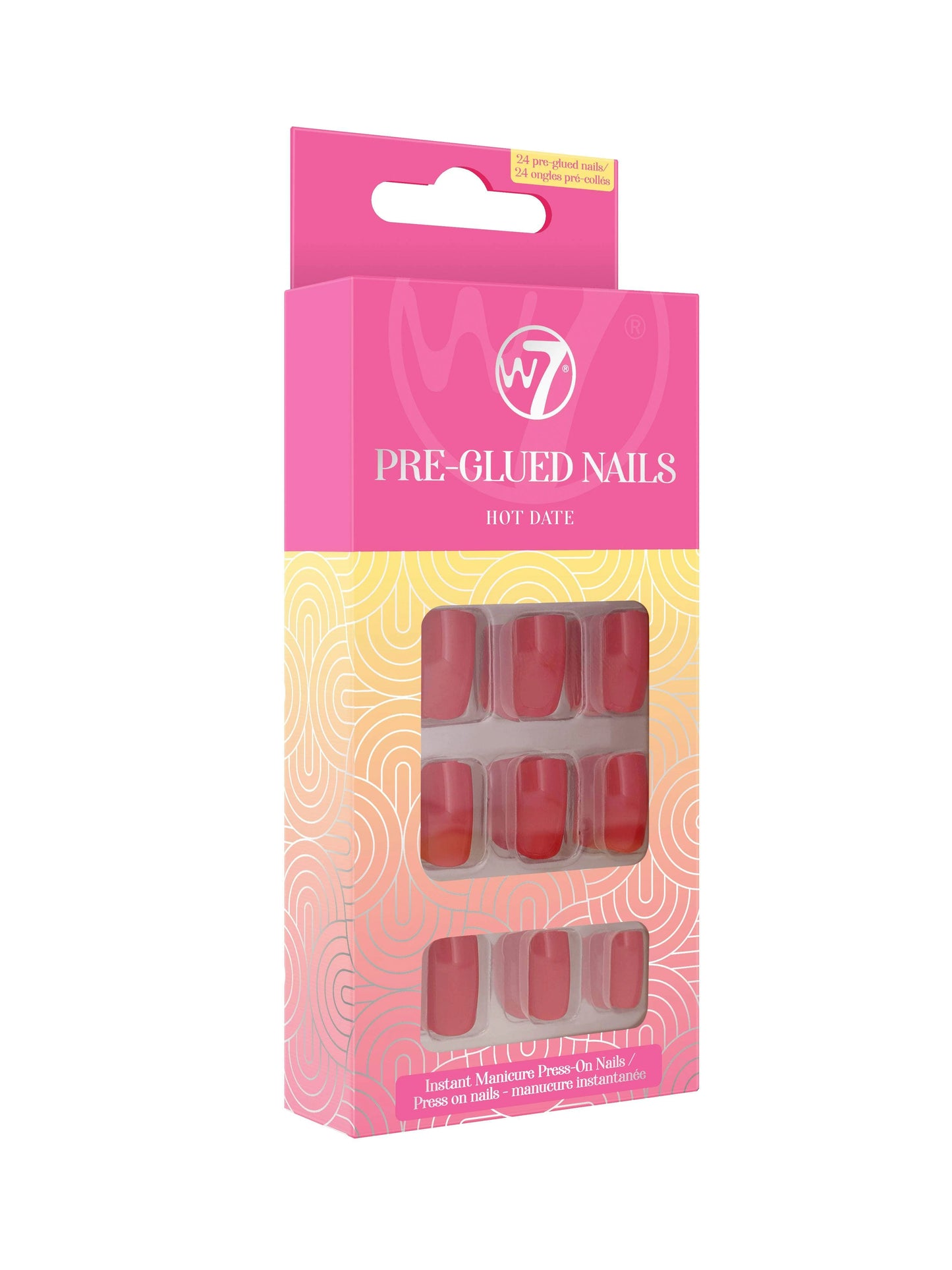 W7 Pre Glued False Nails Hot Date