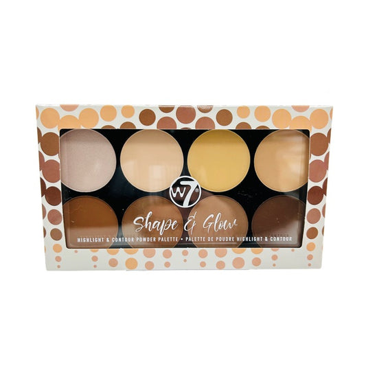 W7 Shape & Glow Highlight & Contour Palette