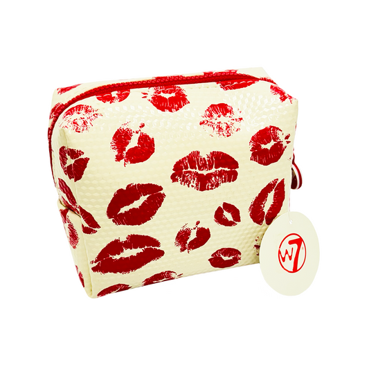 W7 Small Lip Pattern Cosmetic Bag Cream