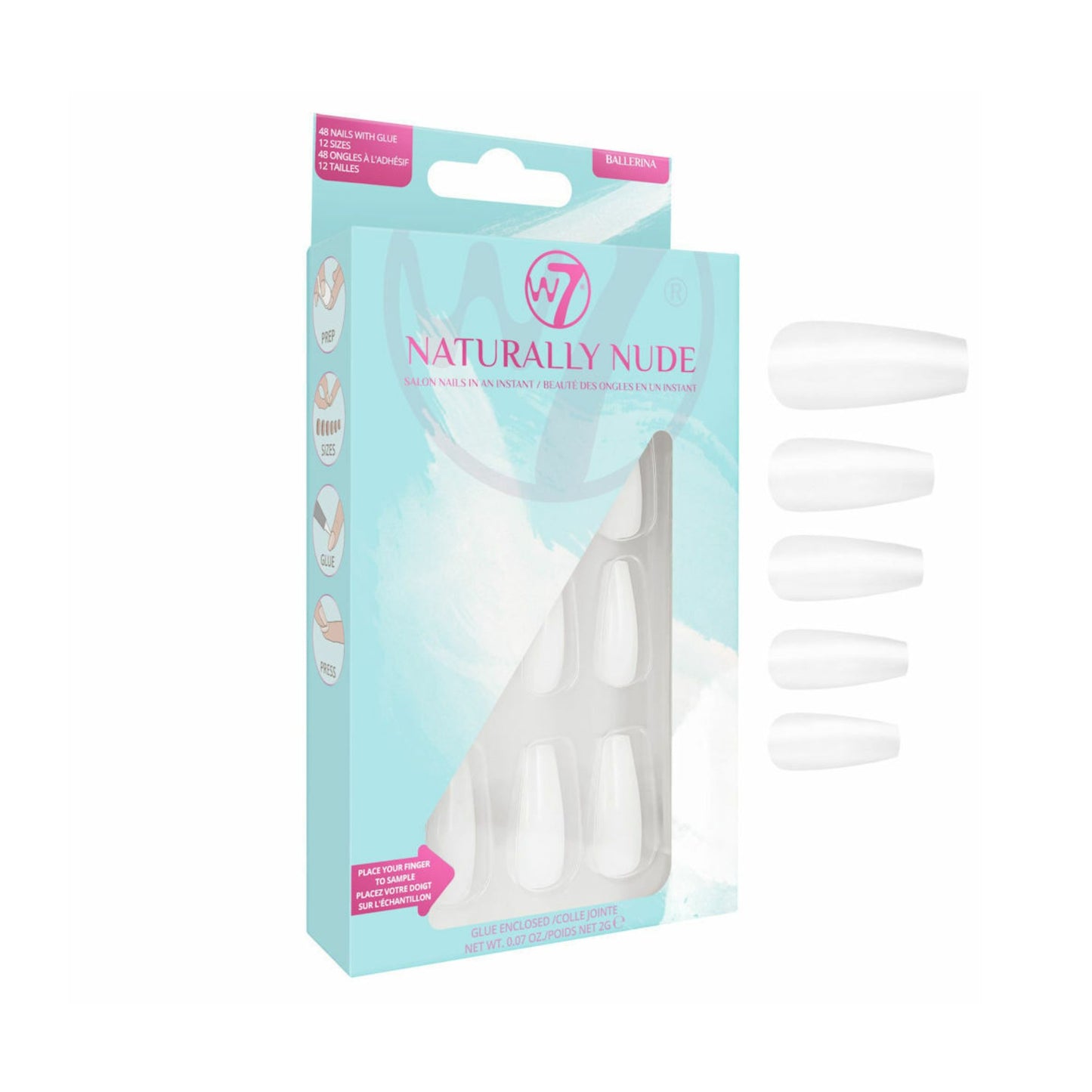 W7 Naturally Nude False Nails Ballerina