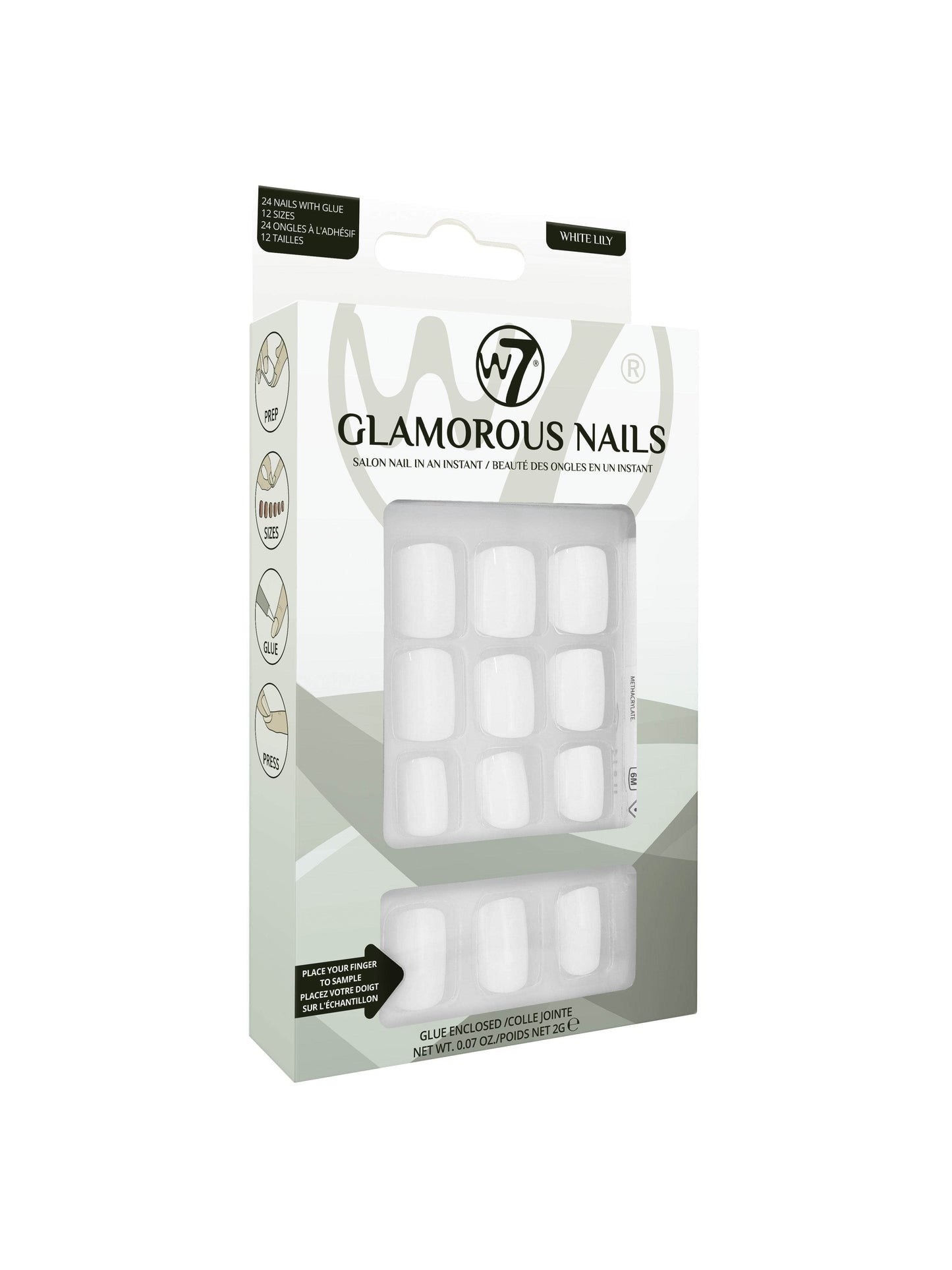 W7 Glamorous Nails White Lily