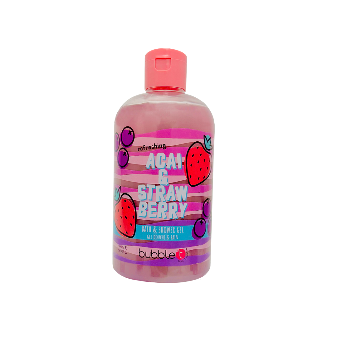 bubble t Bath & Shower Gel Refreshing Acai & Strawberry 500ml
