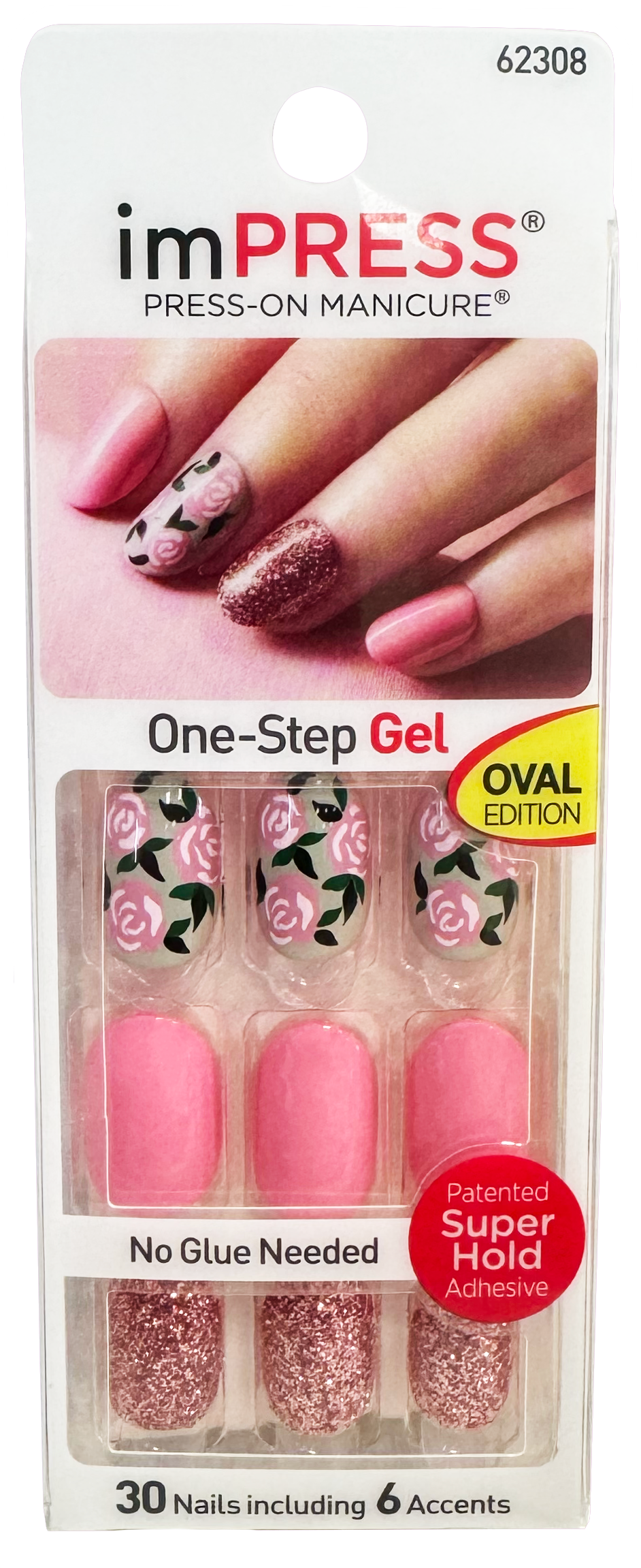 Kiss Impress 30 False Nails Pink Flower 62308