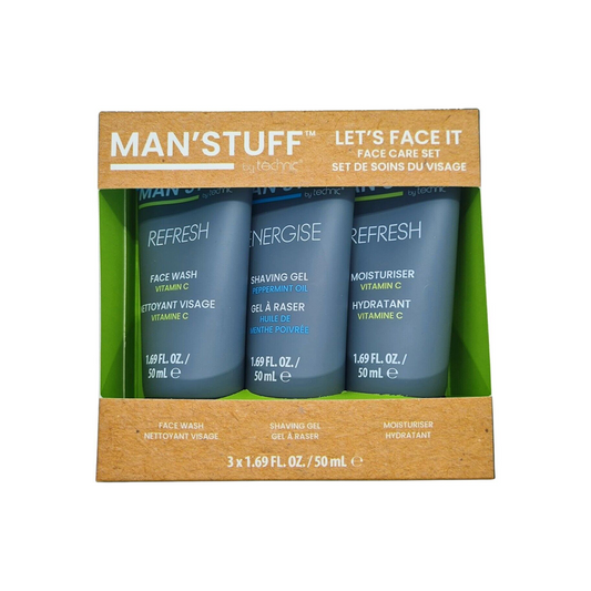 Man Stuff Lets Face It 3 Piece Set