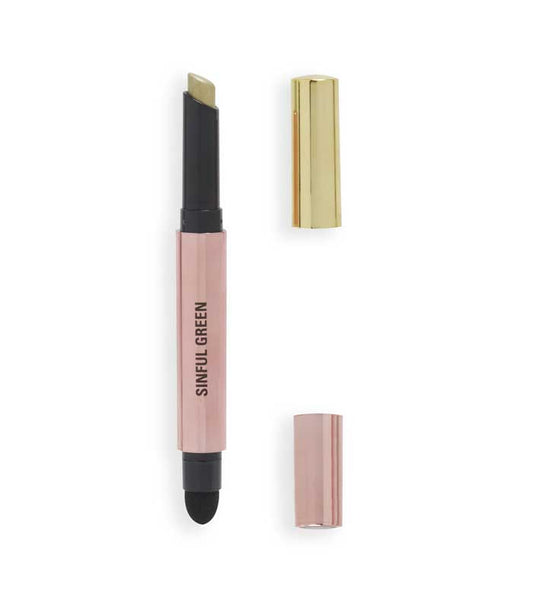 Tester Revolution Lustre Wand Eyeshadow Stick Sinful Green