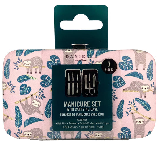 Danielle Creations Sloth Manicure 7 Piece Set Pink