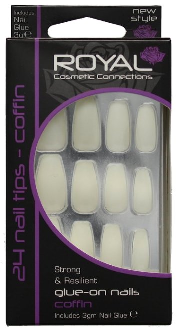 Royal 24 Coffin Nails Tips & 3g Glue