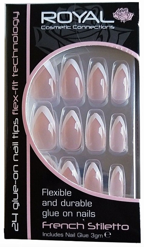 Royal French Manicure Stilleto Nails & 3GM Glue
